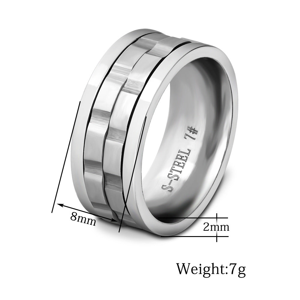 Herren Ring mit modernem geometrischen Design und polierter Oberfläche Shop Nory