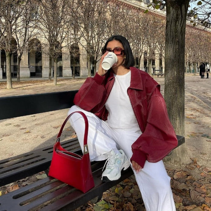 Rote Oversize jacke