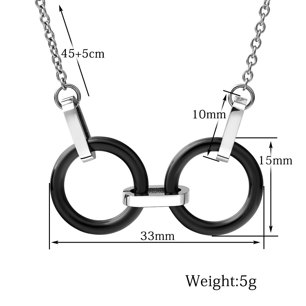 Damen Halskette mit doppeltem Ring-Design und filigranem Edelstahlverschluss Shop Nory