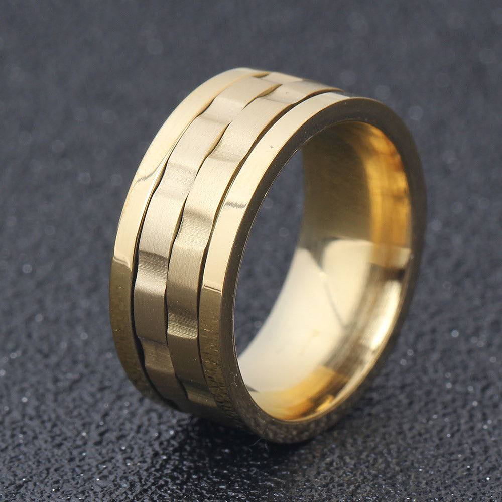 Herren Ring mit modernem geometrischen Design und polierter Oberfläche Shop Nory