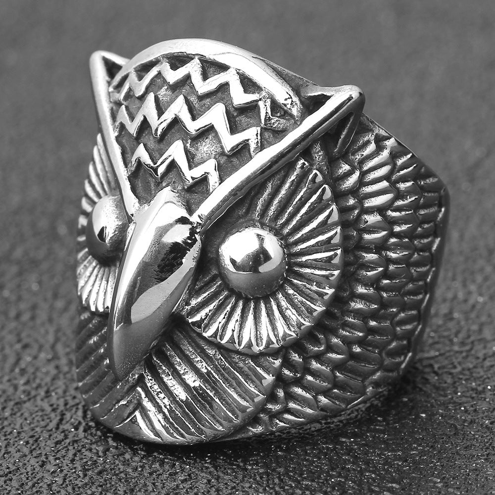 Herren Ring mit kunstvollem Eulenmotiv Shop Nory