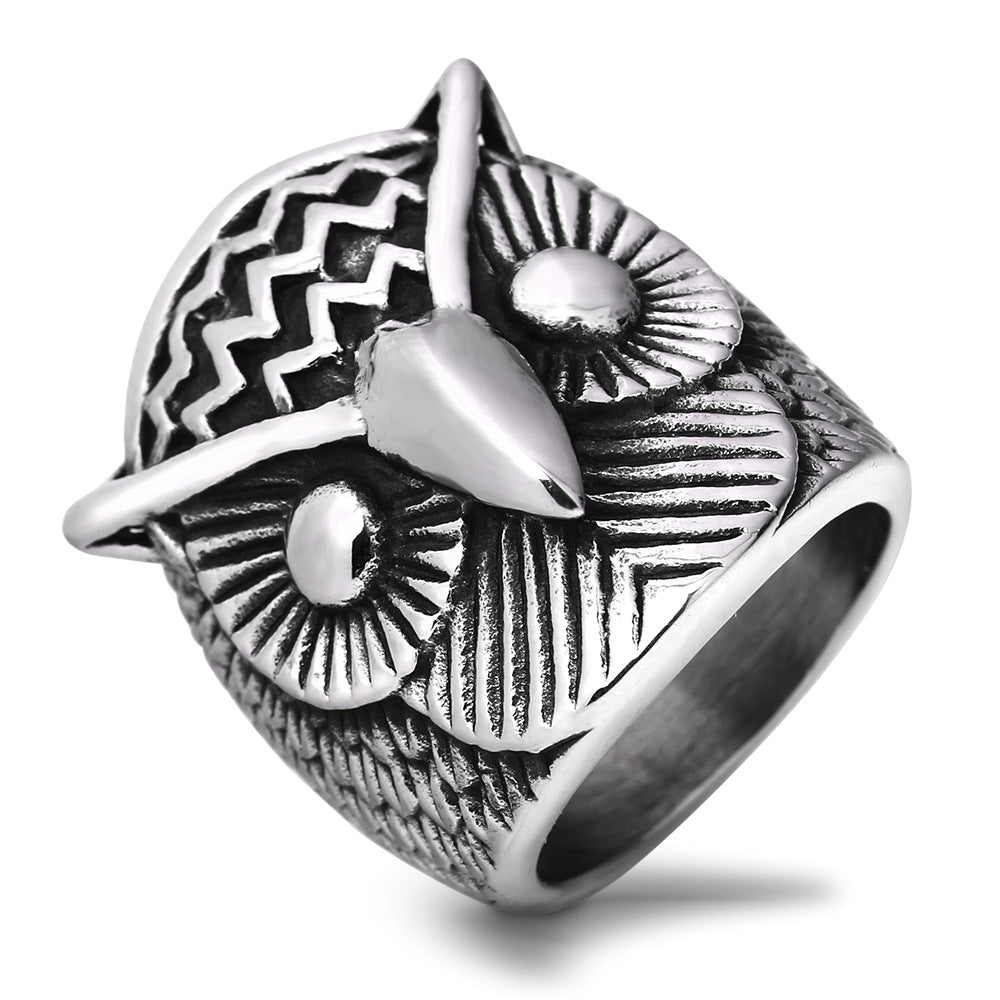 Herren Ring mit kunstvollem Eulenmotiv Shop Nory