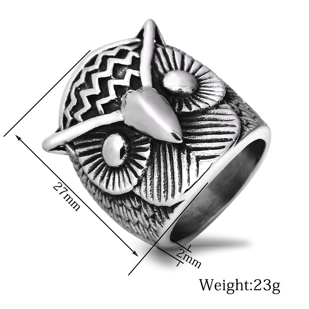 Herren Ring mit kunstvollem Eulenmotiv Shop Nory