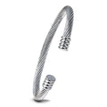 Damen Offenes Edelstahlarmband mit modernes geflochtenes Design Shop Nory