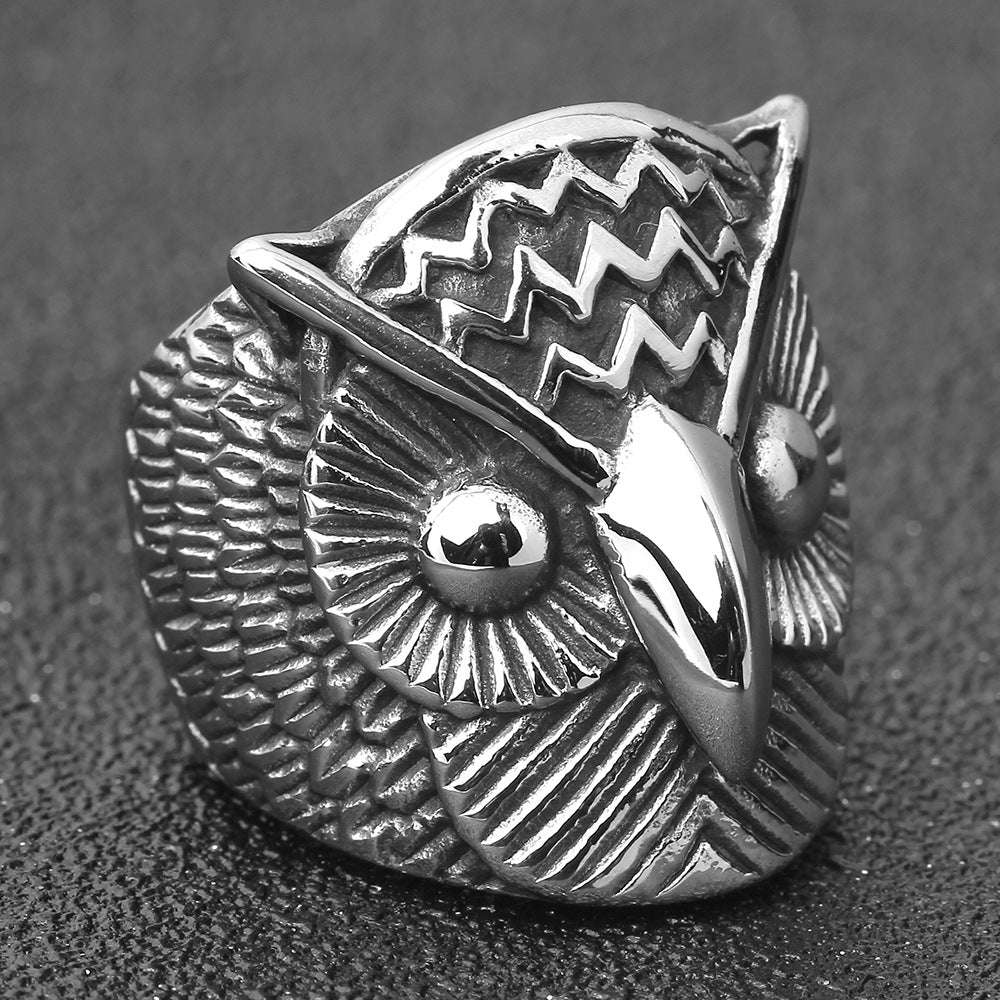 Herren Ring mit kunstvollem Eulenmotiv Shop Nory