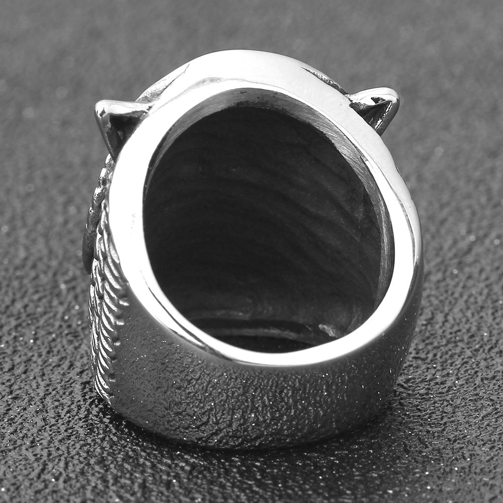 Herren Ring mit kunstvollem Eulenmotiv Shop Nory