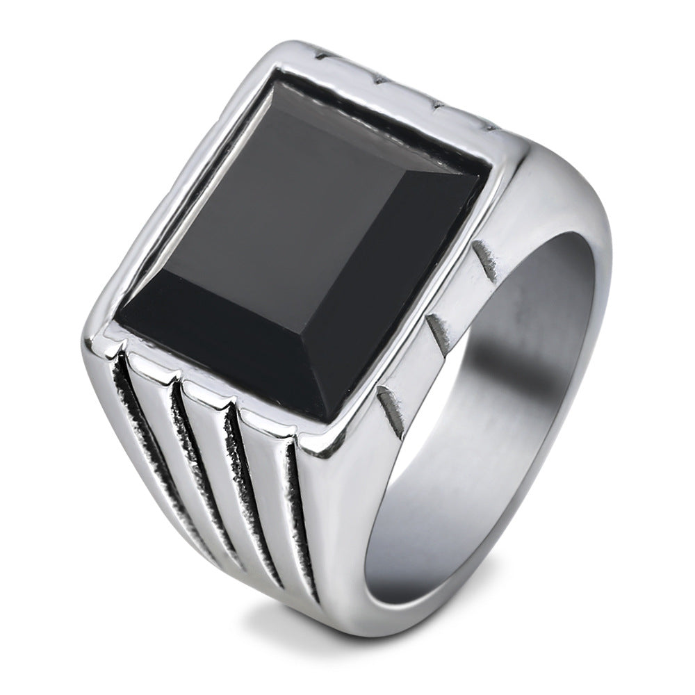 Herren Ring mit kunstvollem rotem Kristalleinsatz Shop Nory