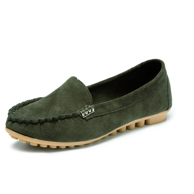 Damen Veloursleder-Mokassin mit profiliertem Gummisohlen-Design und Ziernaht Shop Nory