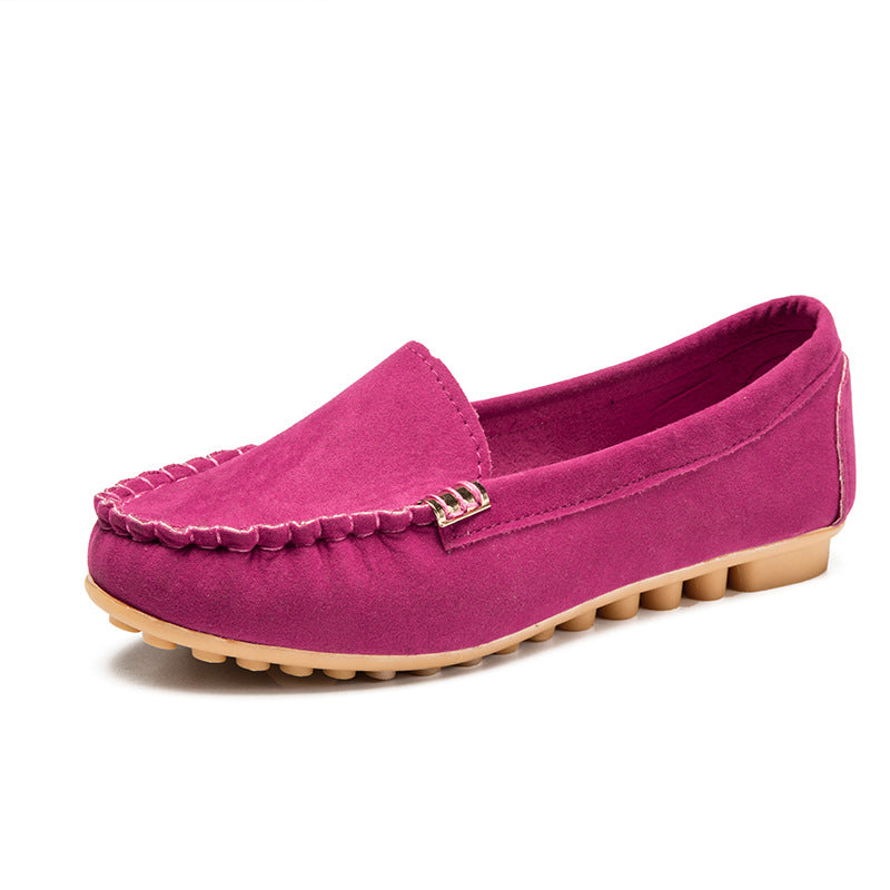 Damen Veloursleder-Mokassin mit profiliertem Gummisohlen-Design und Ziernaht Shop Nory