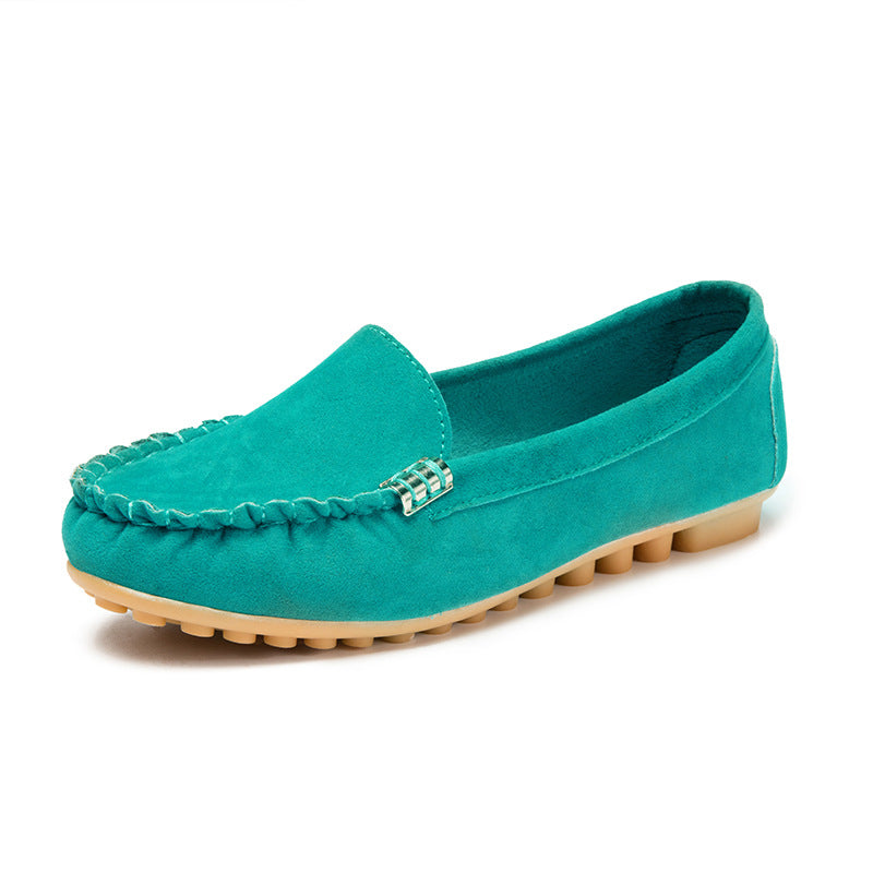 Damen Veloursleder-Mokassin mit profiliertem Gummisohlen-Design und Ziernaht Shop Nory