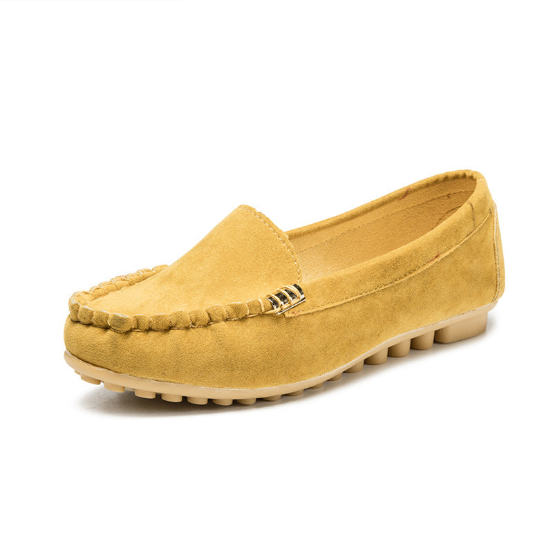 Damen Veloursleder-Mokassin mit profiliertem Gummisohlen-Design und Ziernaht Shop Nory