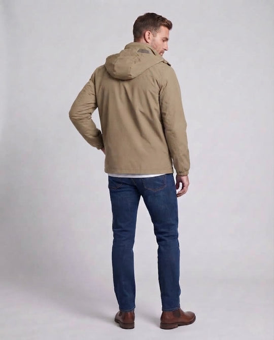 Herren Leichte Atmungsaktive Kapuzenjacke für den Außenbereich mit Brusttasche und Verdecktem Reißverschluss Shop Nory