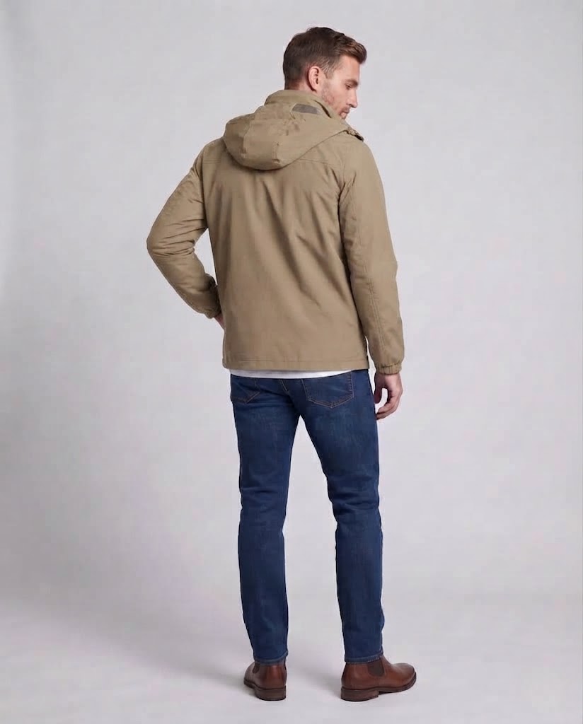 Herren Leichte Atmungsaktive Kapuzenjacke für den Outdoor-Bereich mit Brusttasche und Unsichtbarem Reißverschluss Shop nory