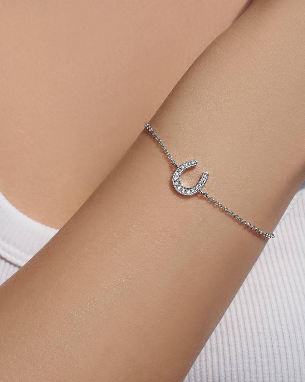 Glückliche Hufeisen-Kristall S925 Charm-Armband | Shop Nory