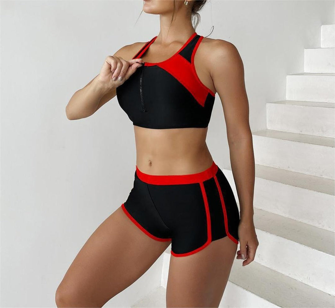 Split einfarbig Spleißen Bikini