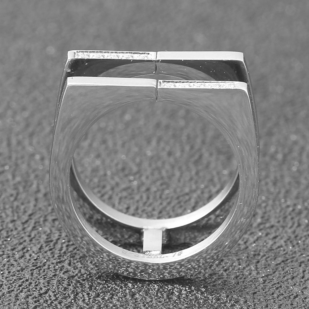Damen Ring mit geometrischem Design und funkelnden Kristallen Shop Nory