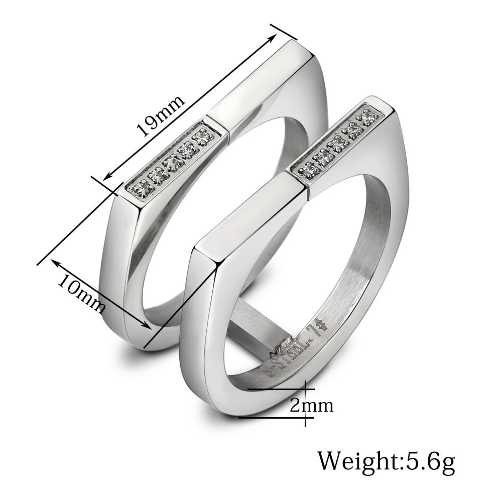 Damen Ring mit geometrischem Design und funkelnden Kristallen Shop Nory
