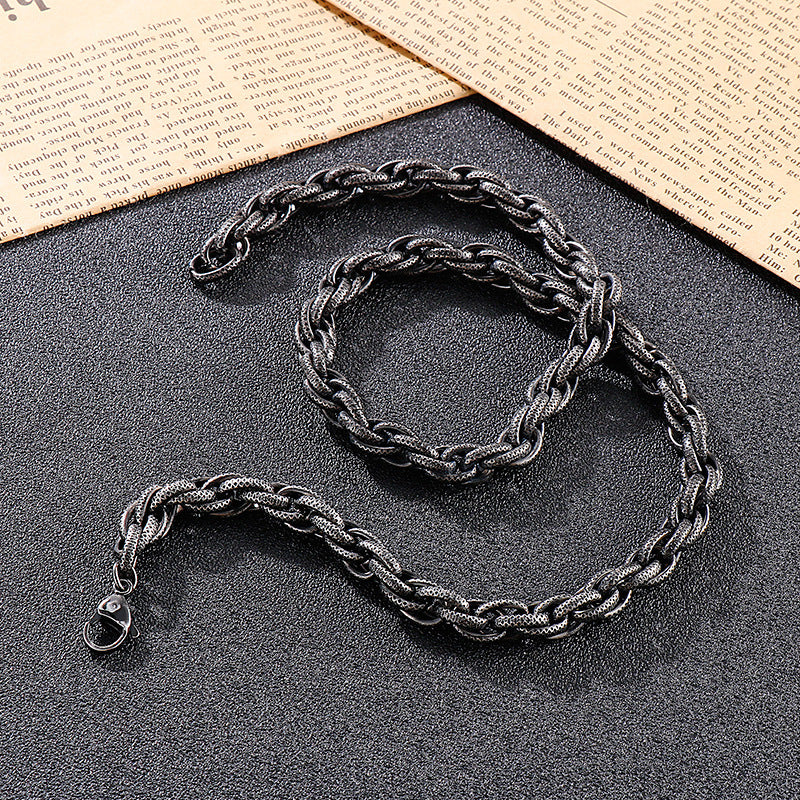 Männer Halskette schwarz, robust in Titaniumstahl | Shop Nory