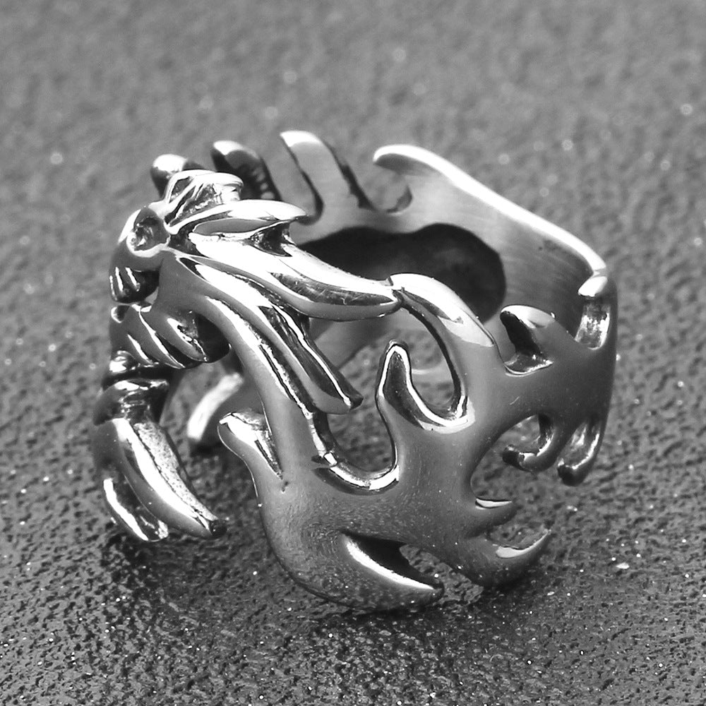 Herren Detailreicher Drachenring aus Edelstahl Shop Nory