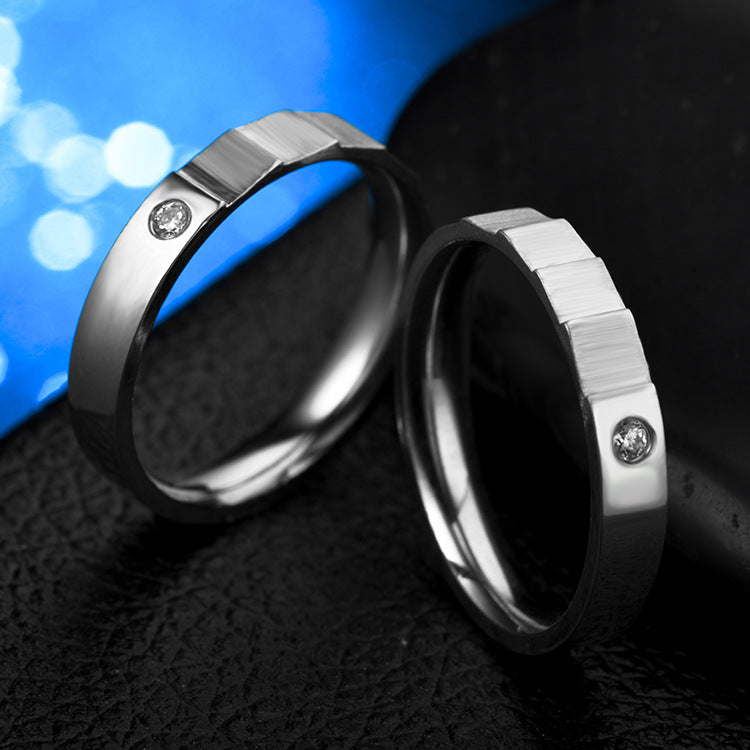 Herren Ring mit elegantem, minimalistischen Design und funkelndem Stein Shop Nory