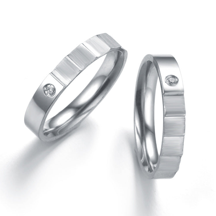 Herren Ring mit elegantem, minimalistischen Design und funkelndem Stein Shop Nory