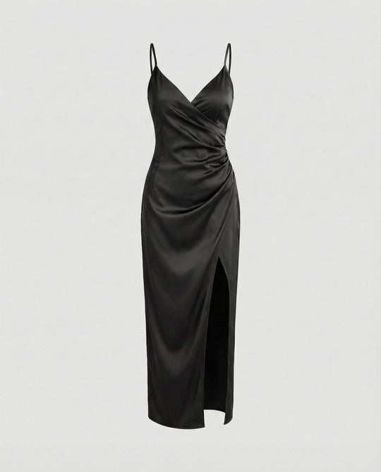 Damen Maxikleid mit tiefem Schlitz