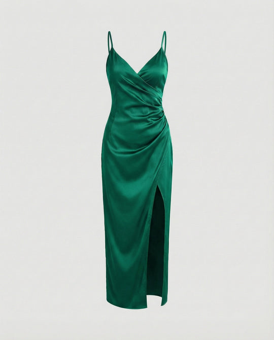 Damen Maxikleid mit tiefem Schlitz