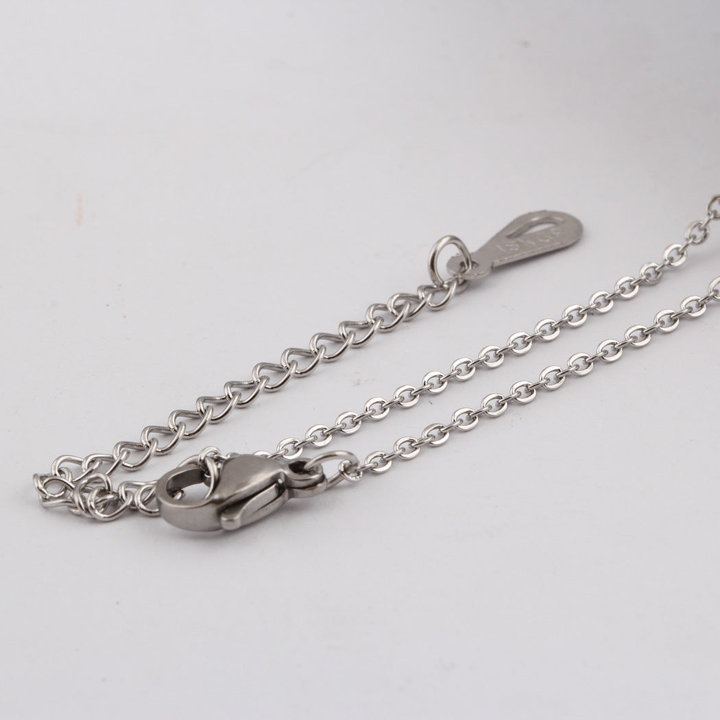 Damen elegante Zirkonia-Halskette mit hochwertiger Edelstahlkette Shop Nory
