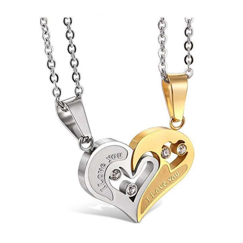 Damen Herzanhänger-Halskette mit Gravur und funkelnden Zirkonia Shop Nory