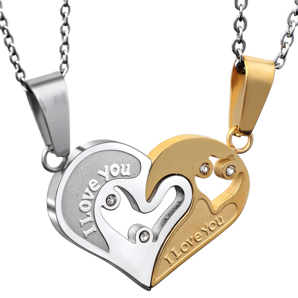 Damen Herzanhänger-Halskette mit Gravur und funkelnden Zirkonia Shop Nory