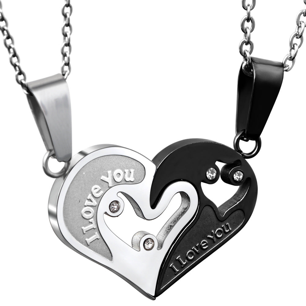 Damen Herzanhänger-Halskette mit Gravur und funkelnden Zirkonia Shop Nory