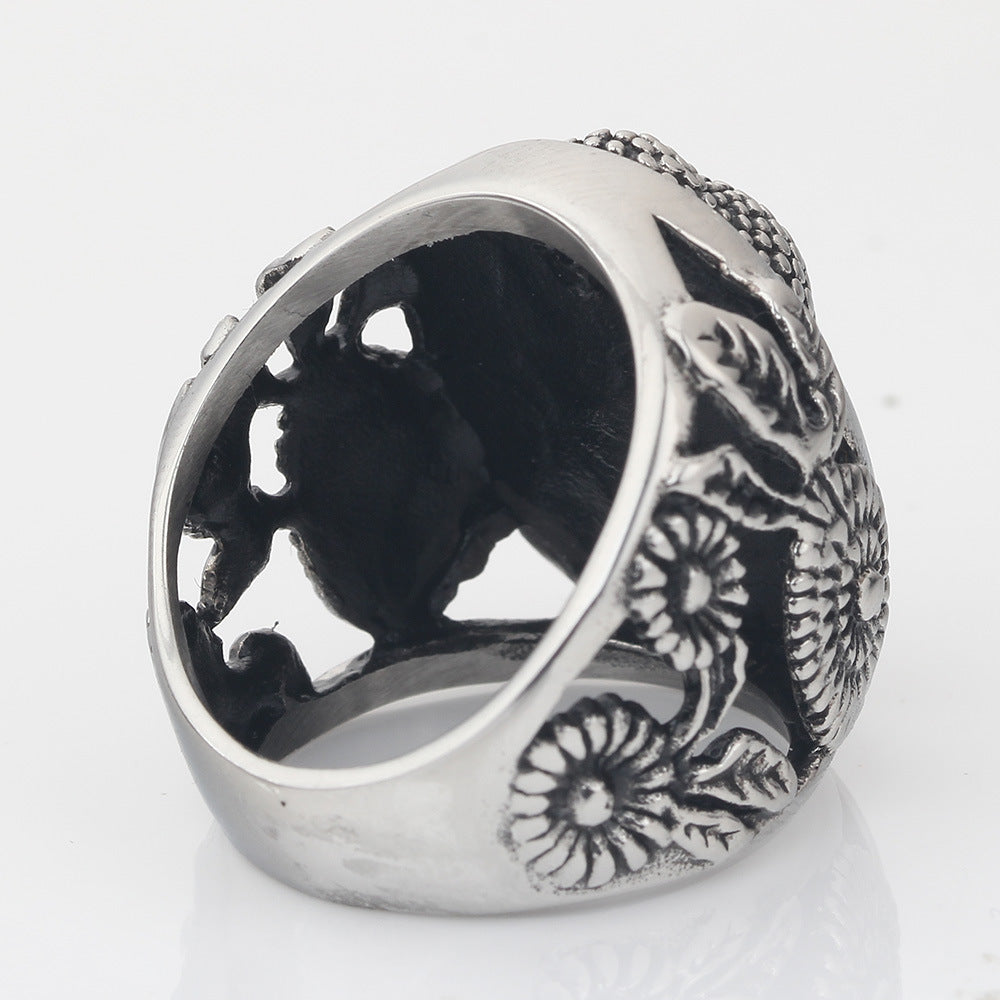 Damen Buddha-Motiv Ring mit filigraner Gestaltung Shop Nory