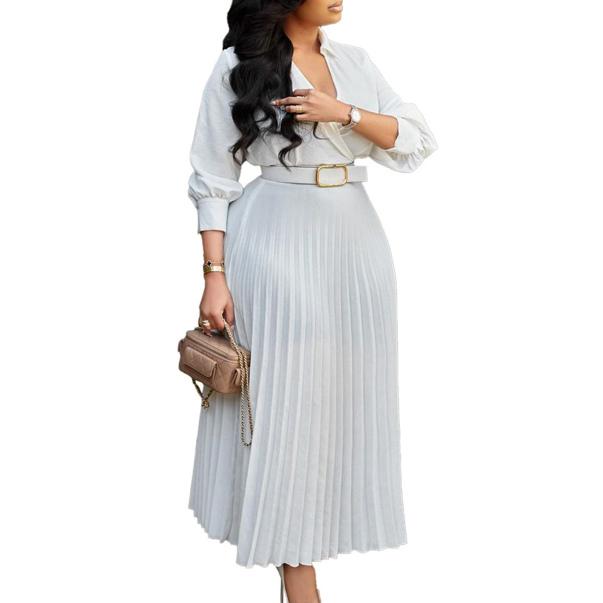 Women 's solide Farbe große Größe Kleid