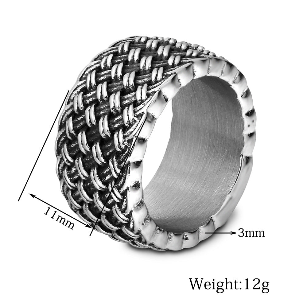 Herren Ring aus hochwertigem Edelstahl mit kunstvollem geflochtenem Design Shop Nory
