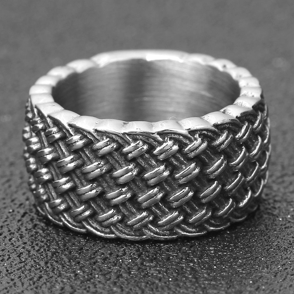 Herren Ring aus hochwertigem Edelstahl mit kunstvollem geflochtenem Design Shop Nory