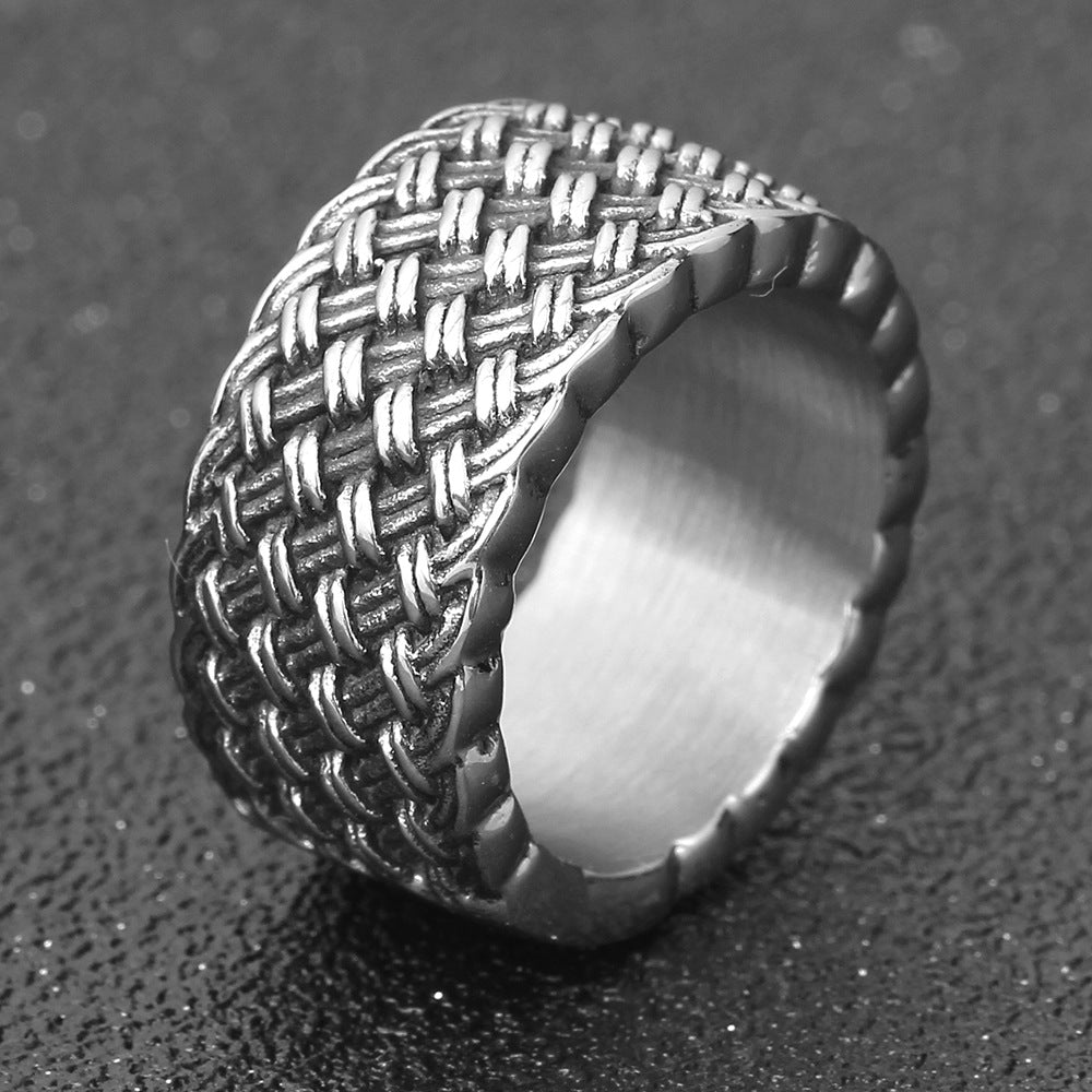 Herren Ring aus hochwertigem Edelstahl mit kunstvollem geflochtenem Design Shop Nory