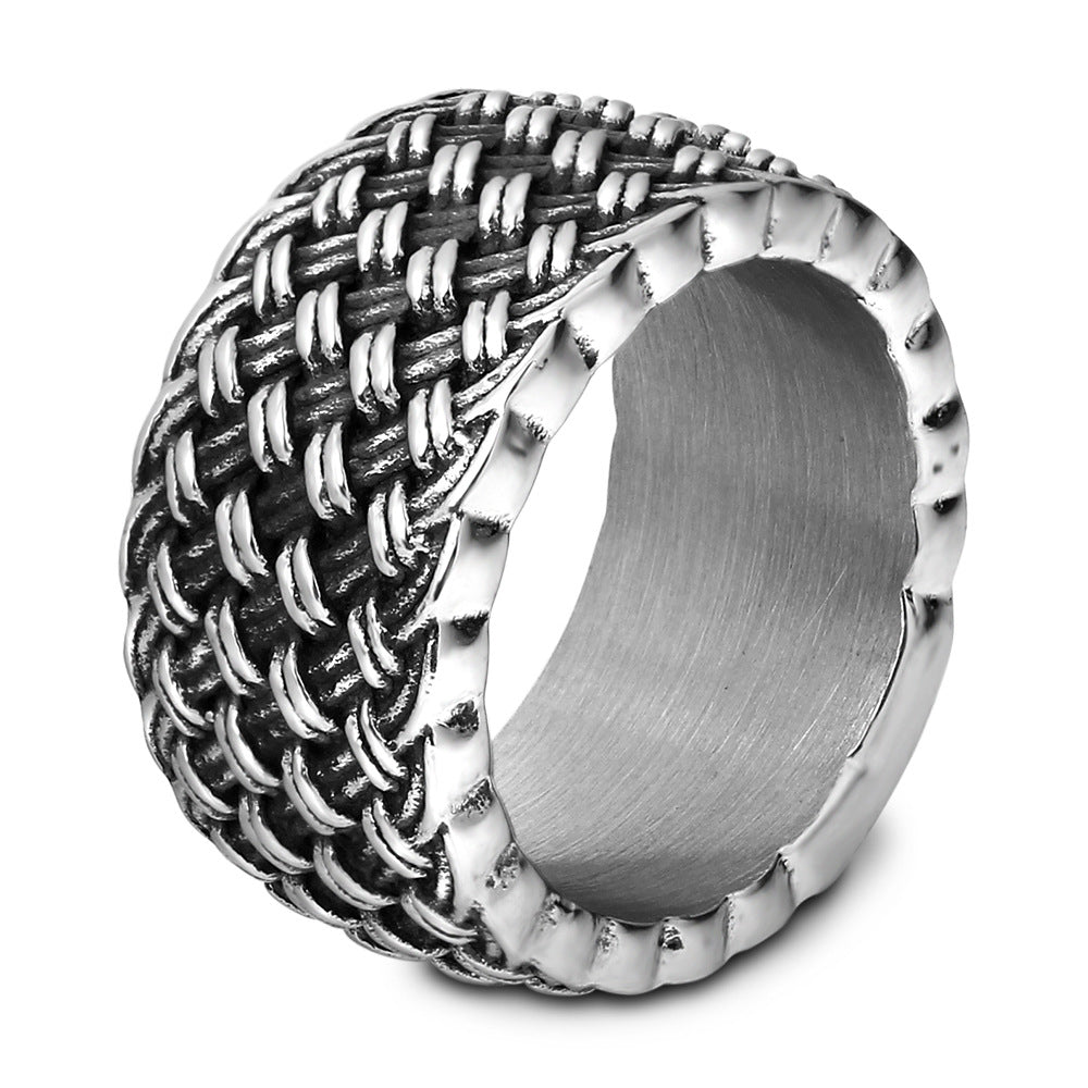 Herren Ring aus hochwertigem Edelstahl mit kunstvollem geflochtenem Design Shop Nory