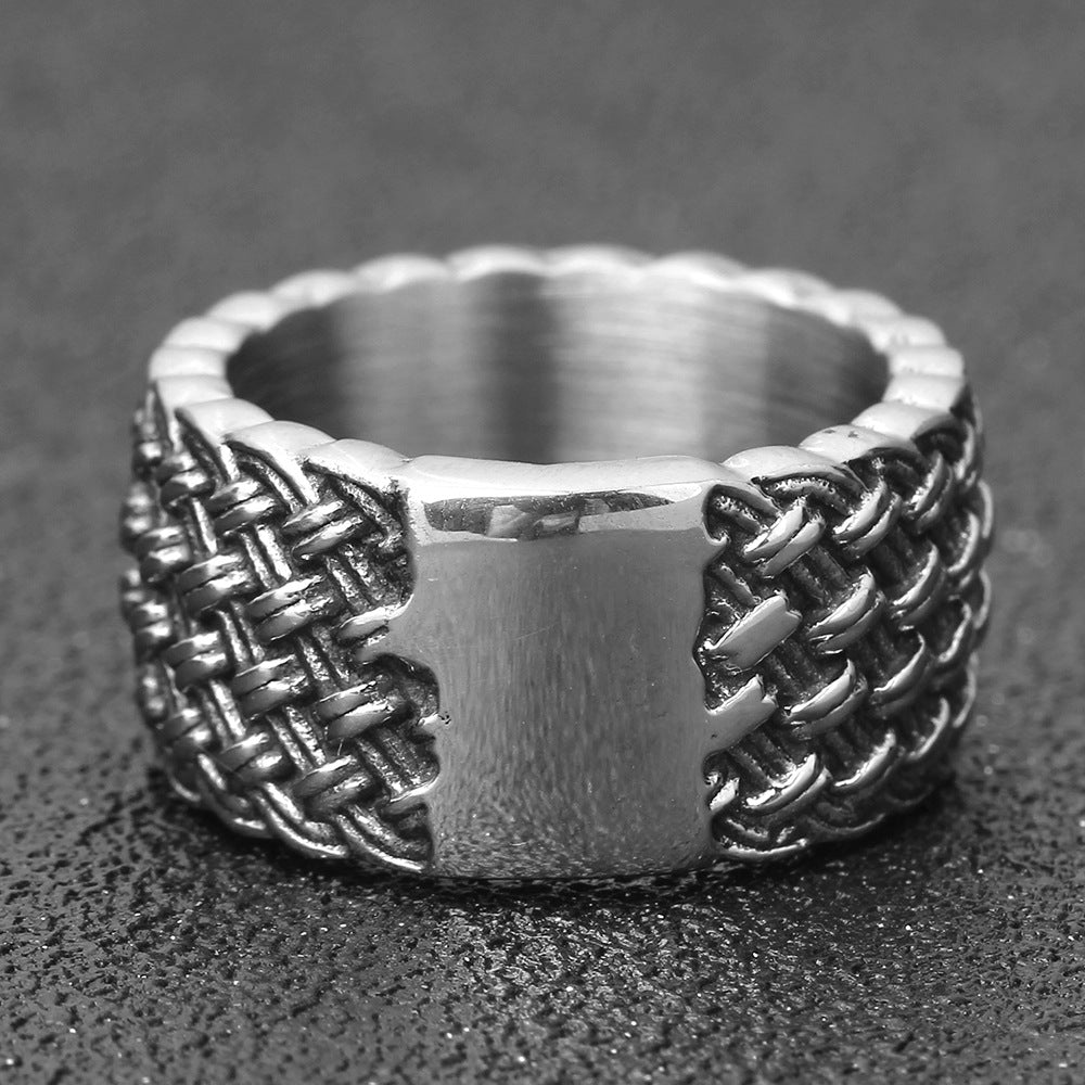 Herren Ring aus hochwertigem Edelstahl mit kunstvollem geflochtenem Design Shop Nory