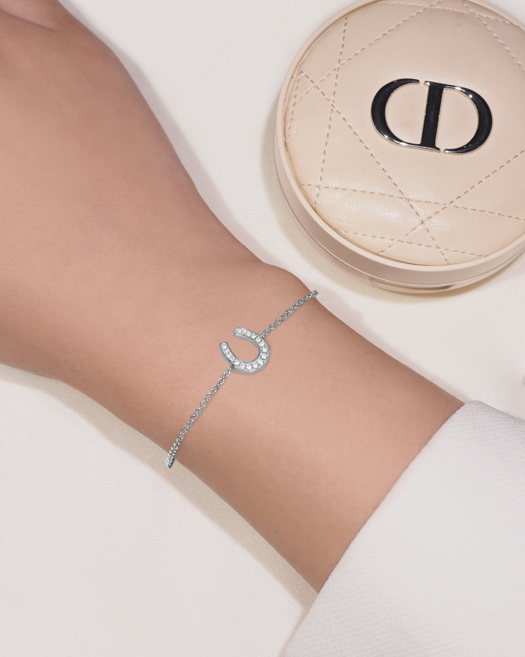 Glückliche Hufeisen-Kristall S925 Charm-Armband | Shop Nory