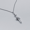 Silber Schwert und Schädel Charm Halskette | Shop Nory