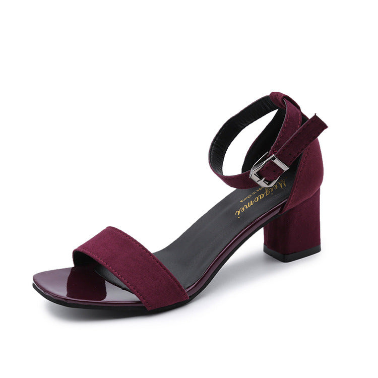Damen eleganter Riemchen-Sandaletten mit robustem Blockabsatz und verstellbarem Fesselriemen