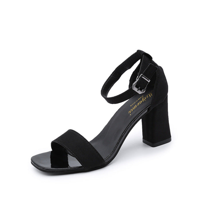Damen eleganter Riemchen-Sandaletten mit robustem Blockabsatz und verstellbarem Fesselriemen