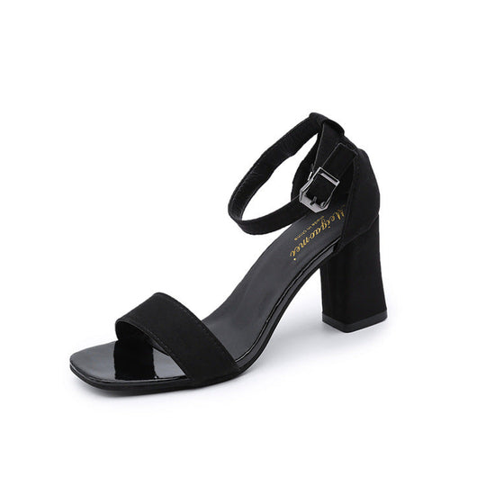 Damen eleganter Riemchen-Sandaletten mit robustem Blockabsatz und verstellbarem Fesselriemen