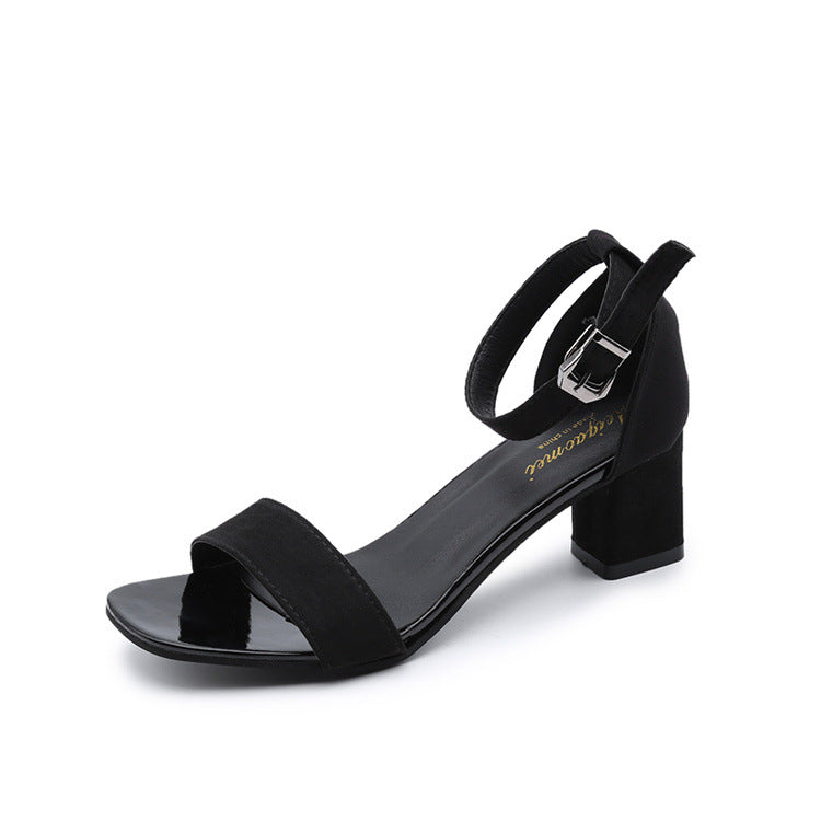 Damen eleganter Riemchen-Sandaletten mit robustem Blockabsatz und verstellbarem Fesselriemen