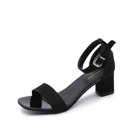 Damen eleganter Riemchen-Sandaletten mit robustem Blockabsatz und verstellbarem Fesselriemen