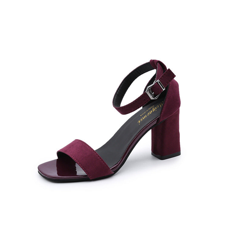 Damen eleganter Riemchen-Sandaletten mit robustem Blockabsatz und verstellbarem Fesselriemen