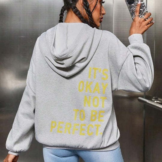 ShopNory Damen Hoodie mit Rückenprint und Kapuze