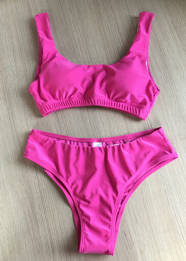 Damen Bikini-Set mit tiefem Hosenbund und breiten Trägern Shopnory