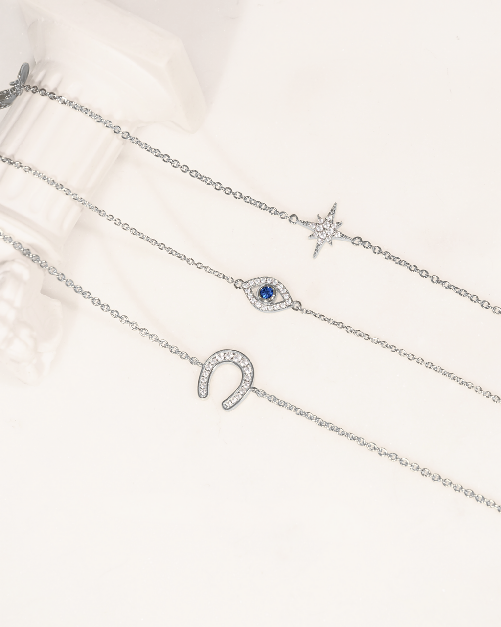 Glückliche Hufeisen-Kristall S925 Charm-Armband | Shop Nory