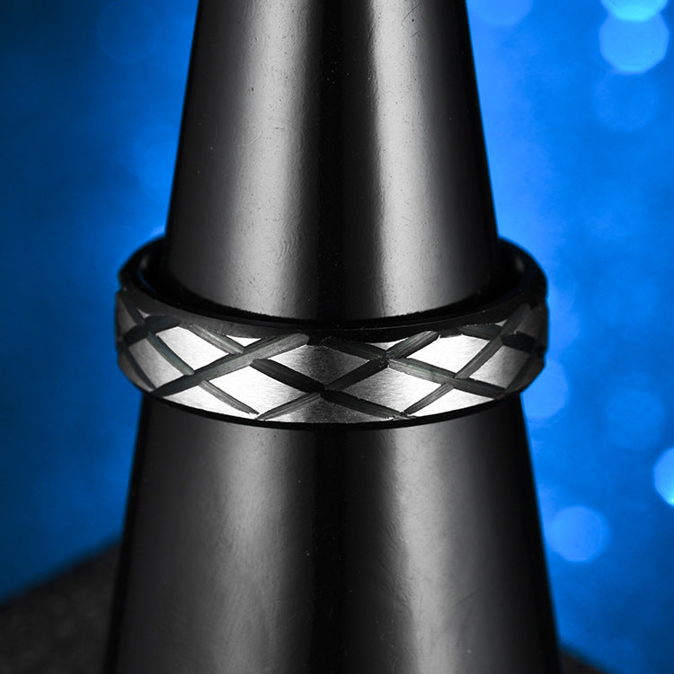 Herren Ring mit modernem rautenförmigen Design und hochwertiger Edelstahl-Oberfläche Shop Nory